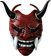 Halloween Japanese Samurai Hannya Oni Mask Latex Half Face Demon Cosplay Costume Airsoft Masks for Men Kids